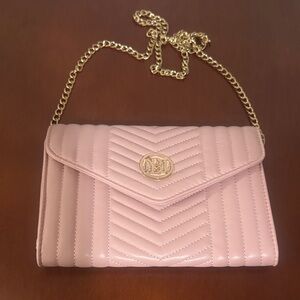 Chic Pink Quilted Chain Clutch